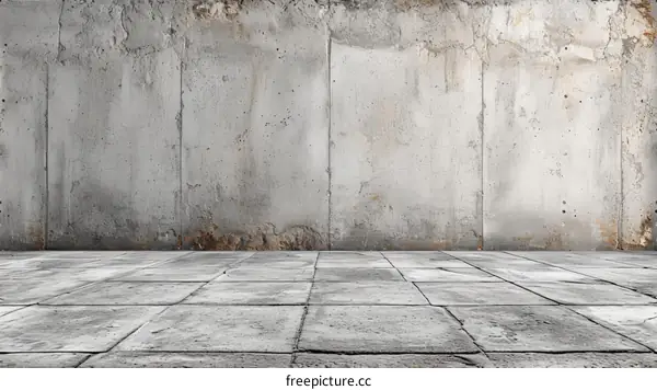 Grey concrete wall and floor tiles background