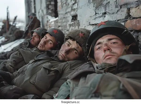Soviet soldiers during the Battle of Stalingrad, 1942.