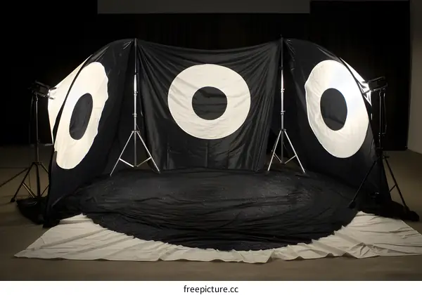 Black and White Circle Photography Backdrop