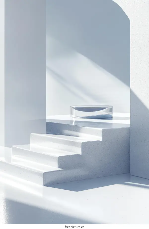 Modern Minimalist White Staircase Display