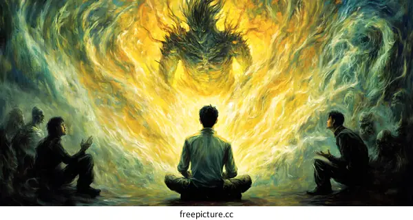 The Man Facing the God in the Fire