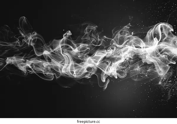 ethereal smoke swirls gracefully on a black background