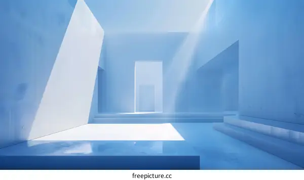 Minimalist Concrete Architecture  Blue