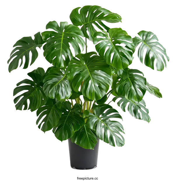 [Transparent Background PNG]Monstera Deliciosa Plant in Pot