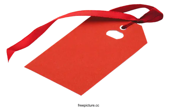 [Transparent Background PNG]Red Tag with Ribbon for Sale or Discount