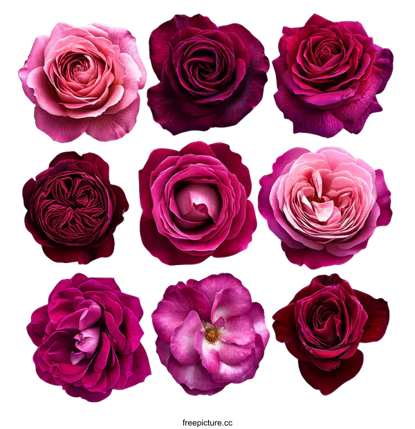 [Transparent Background PNG]Rose Flower Collection Various Shades