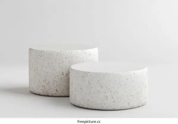 Modern Minimalist White Concrete Podiums