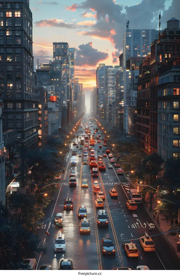 Traffic on Fifth Avenue in New York City