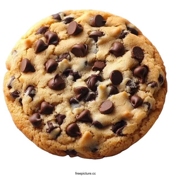 [Transparent Background PNG]Close Up of a Delicious Chocolate Chip Cookie
