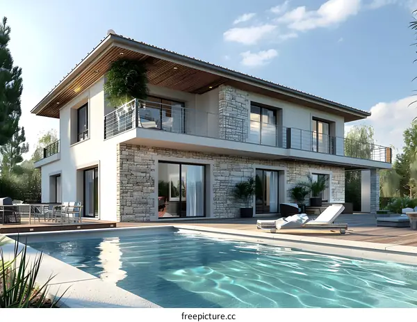 Modern house with swimming pool