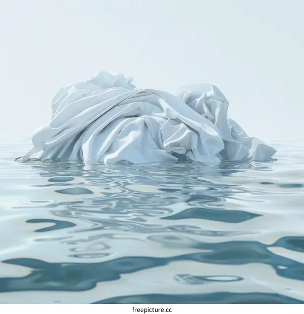White cloth floating on water