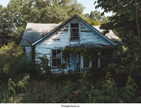 Abandoned House Overgrown With Plants