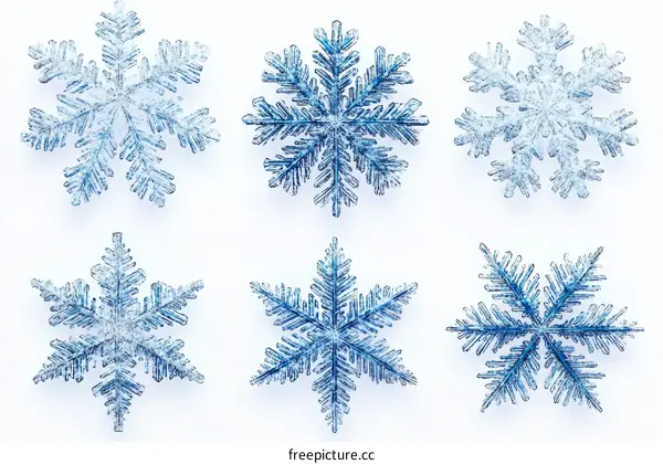 Closeup Collection of Beautiful Ice Crystals