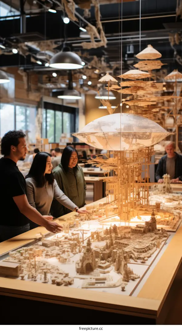 People discussing urban planning and architecture of a city