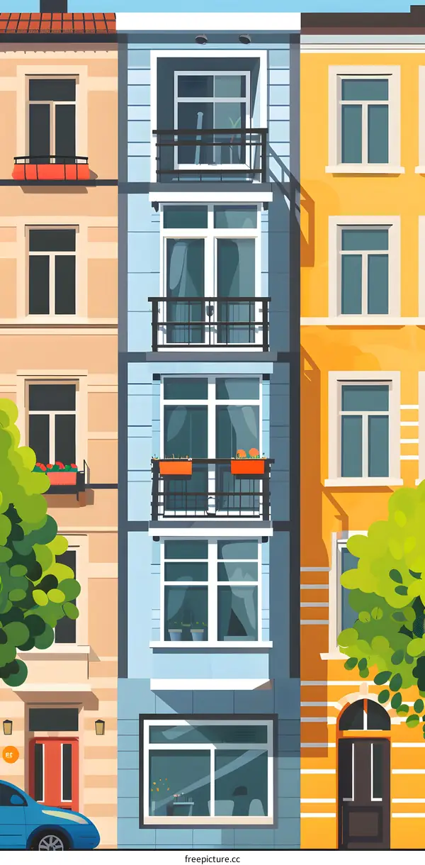 Exterior Design of a Multi-Story Apartment Building