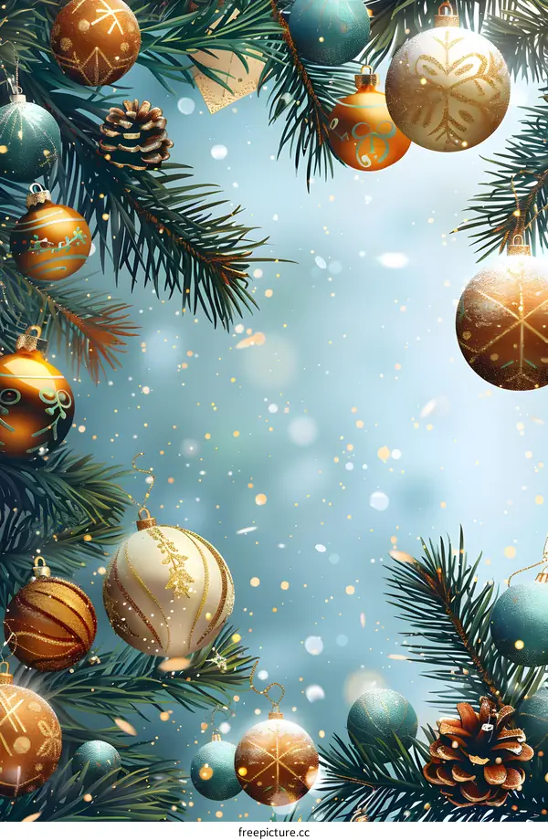 Christmas ornaments hanging on a Christmas tree