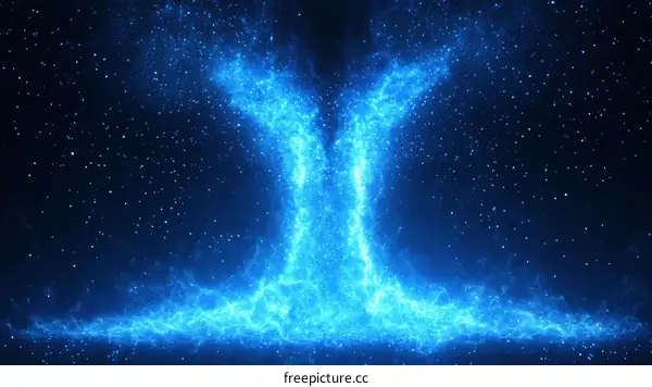 Abstract Blue Energy Flow Illustration
