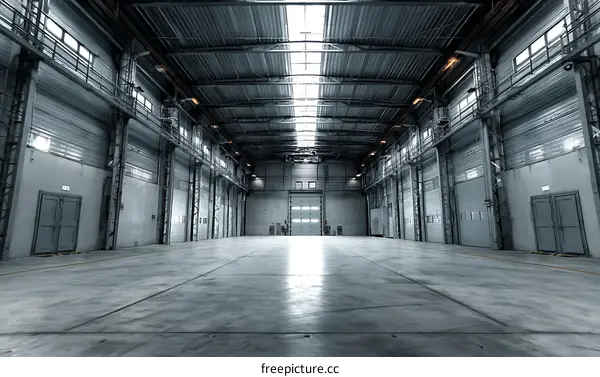 Empty Industrial Warehouse Interior