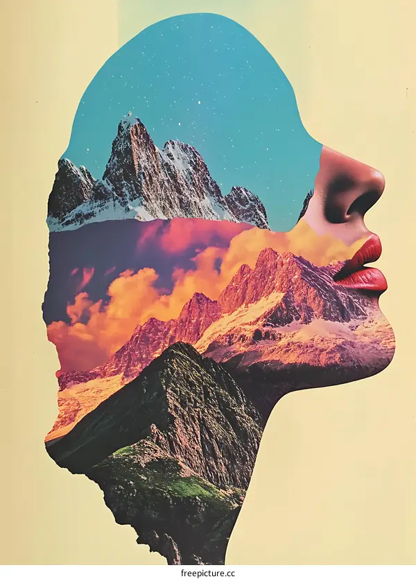 Woman with Mountain Inside Her Head