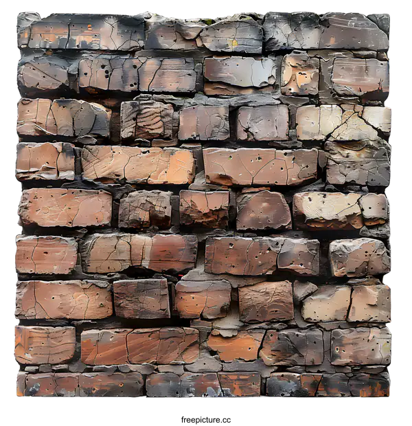 [Transparent Background PNG]Old Brick Wall Texture