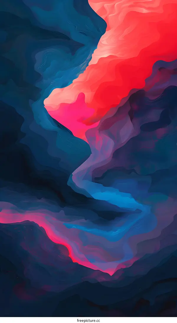 Abstract Colorful Painting with Wavy Lines