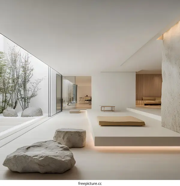Minimalist Interior Design with a Garden View