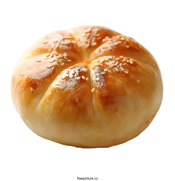 [Transparent Background PNG]A delicious-looking bread roll with sesame seeds on top