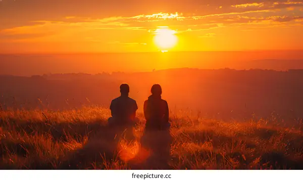 Couple watching the sunset
