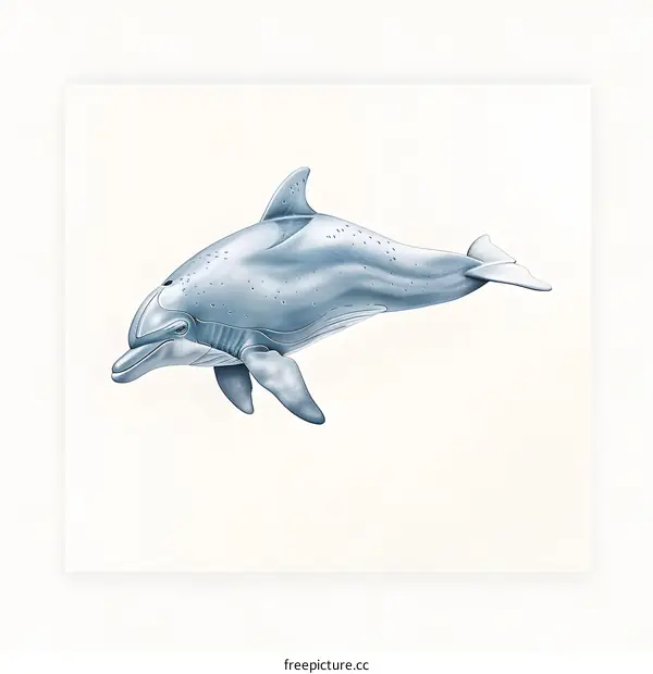 Illustration of a Swimming Dolphin