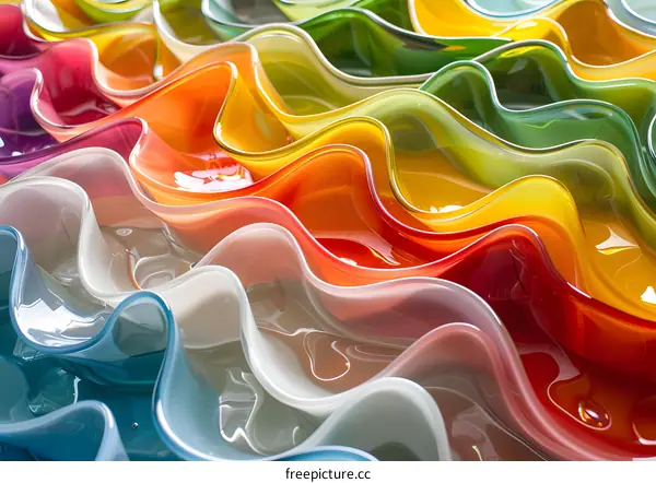 Colorful Wavy Glass Bowls