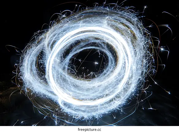 Sparkler Light Trails Abstract Circle