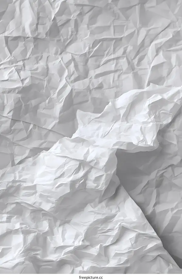 Closeup Crumpled White Paper Texture