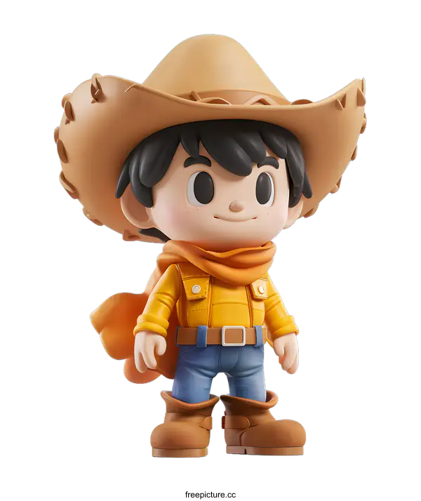 [Transparent Background PNG]3D Cowboy Boy Illustration