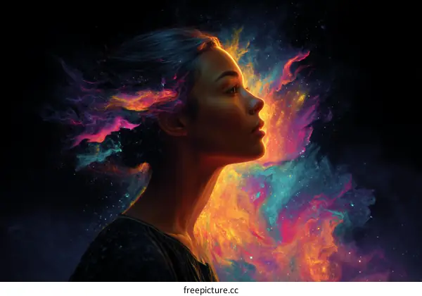 Abstract woman profile art piece