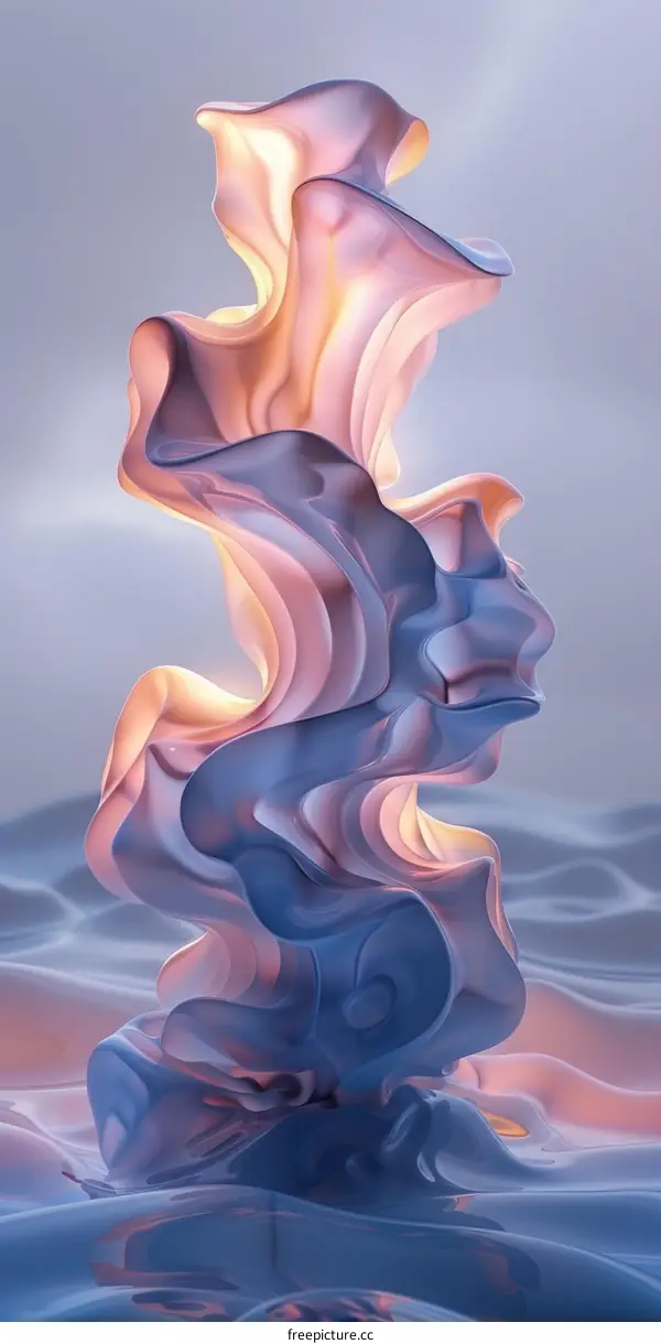 Abstract Fluid Forms in Pastel Hues