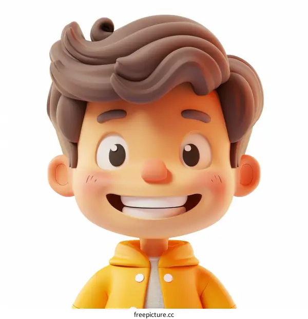 3D rendering of a happy smiling boy