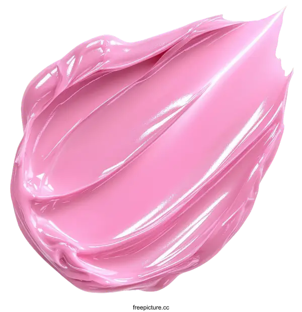 [Transparent Background PNG]Pink Lip Gloss Smear Texture