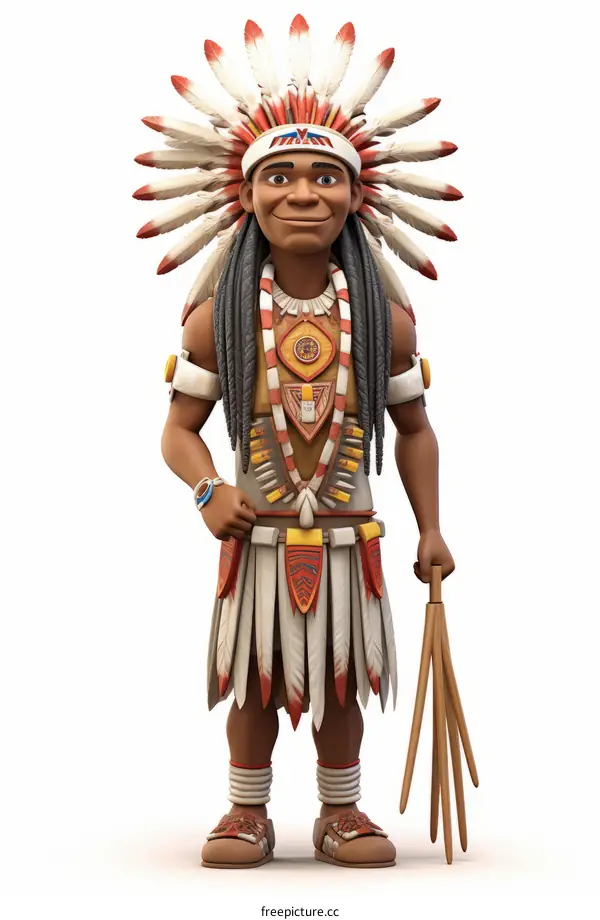 Native American in Traditional Regalia