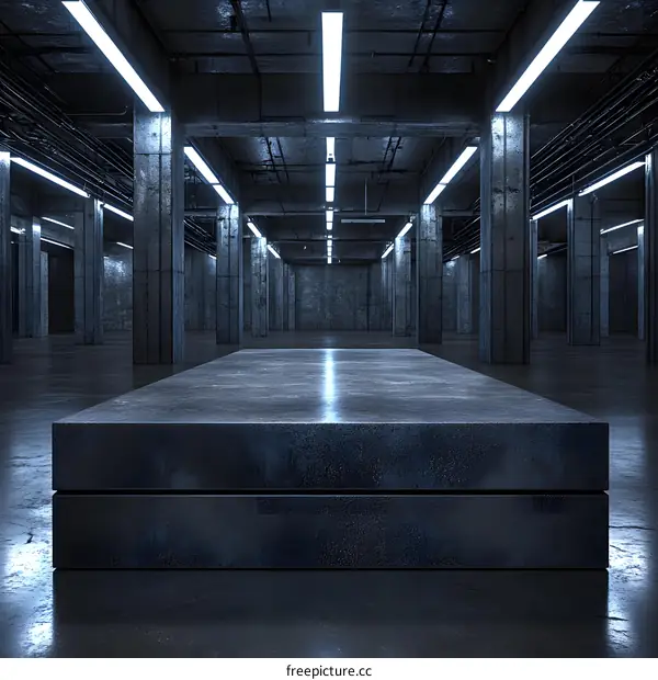 Minimalist Concrete Interior Design with Platform