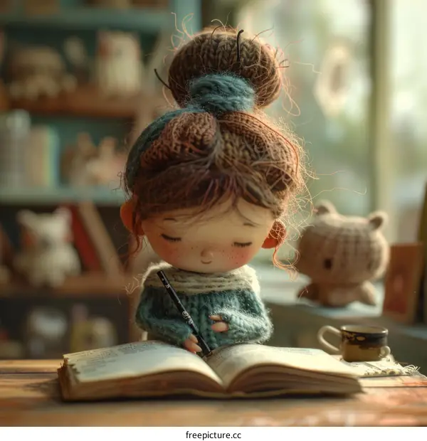A girl writing in her diary