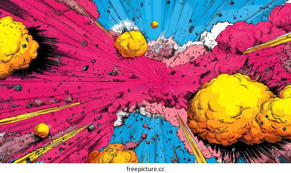 Explosion Comic Book Art Style Illustration
