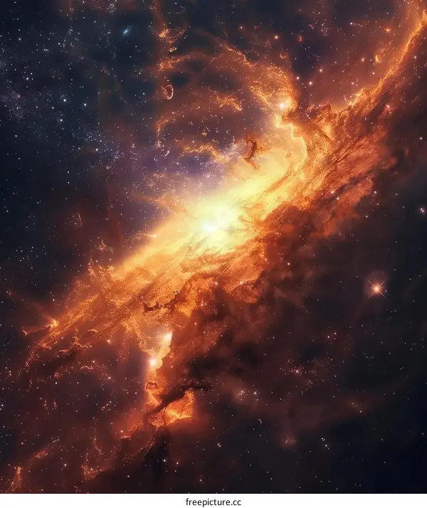Cosmic Tapestry: Glowing Nebula Unveiled