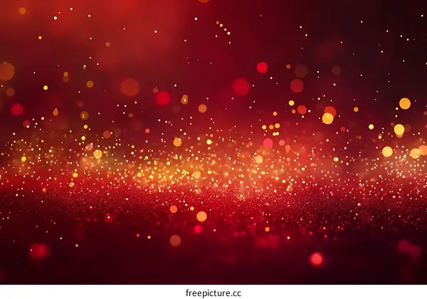 Red Glitter Background with Sparkling Lights