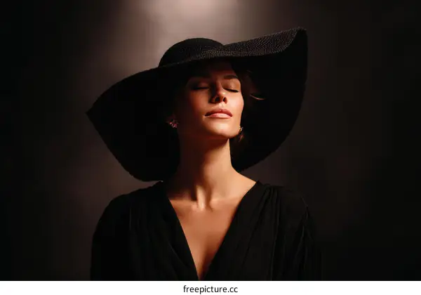 Elegant Woman in a Wide-brimmed Hat