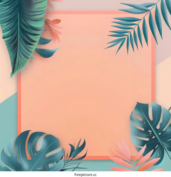 Tropical Leaves Summer Background Illustration