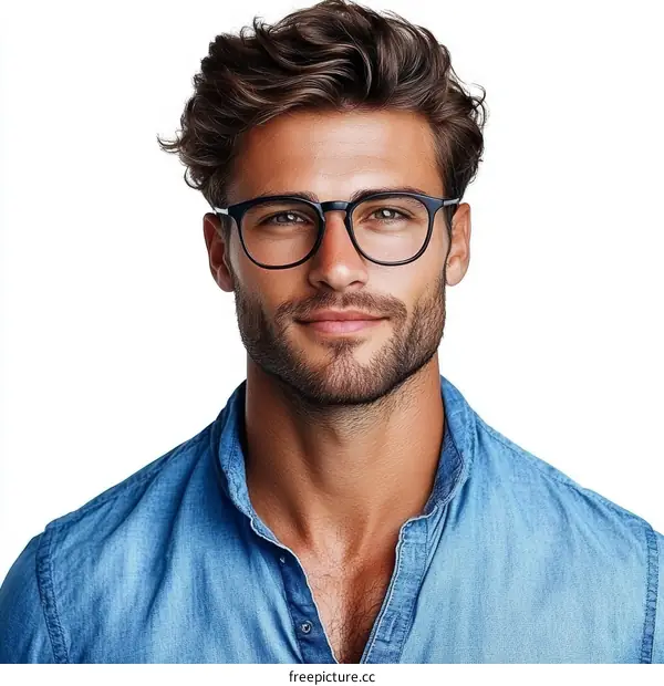 Handsome Caucasian Man Wearing Glasses
