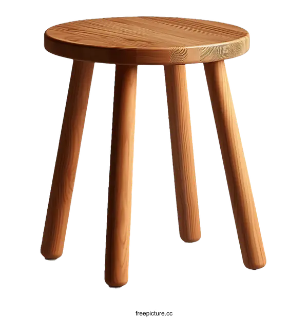 [Transparent Background PNG]Simple Wooden Stool Illustration