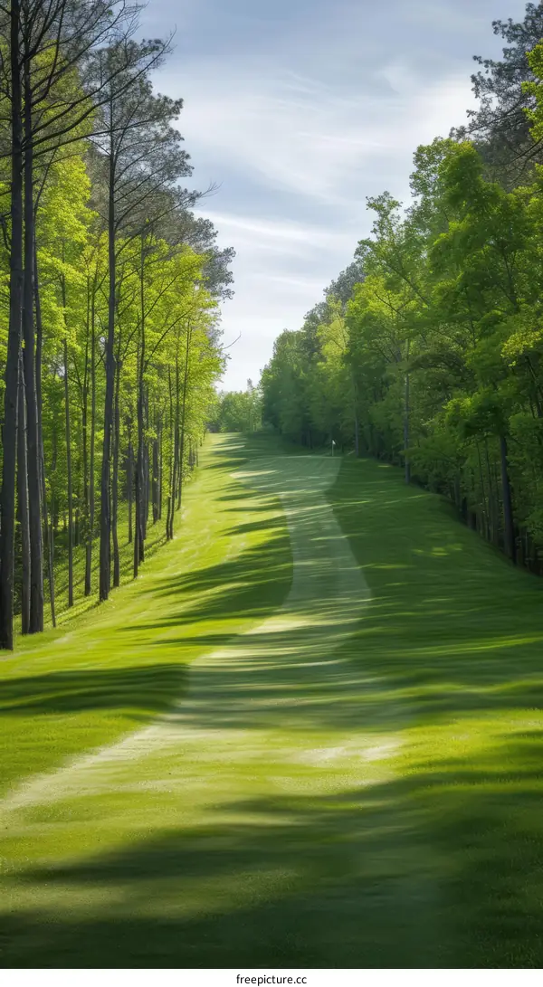 Fairway with Trees on a Golf Course