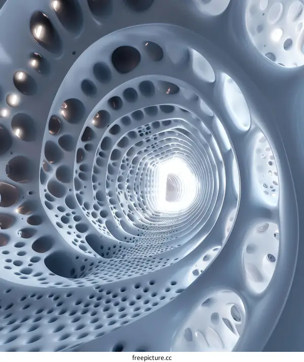 Surreal Tunnel with Glowing Lights