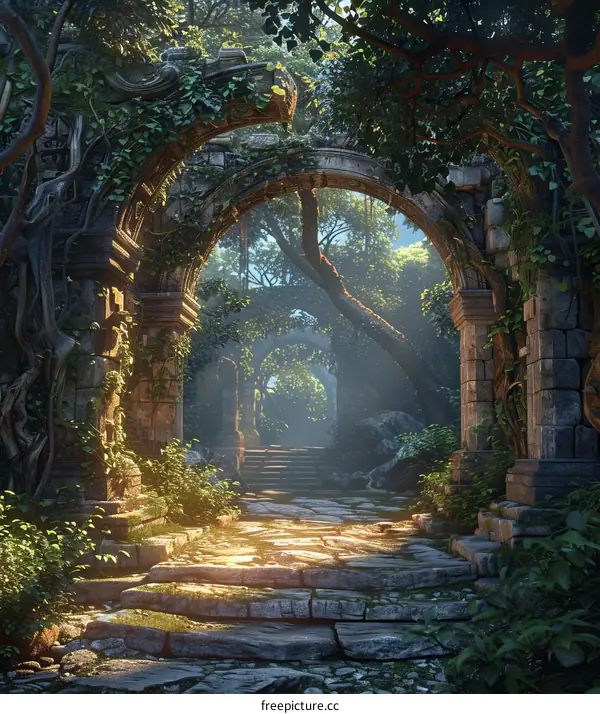 Enchanted Temple Ruins in the Jungle